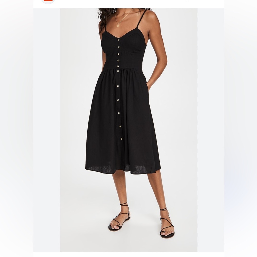 Rollas Eve Linen Midi Dress